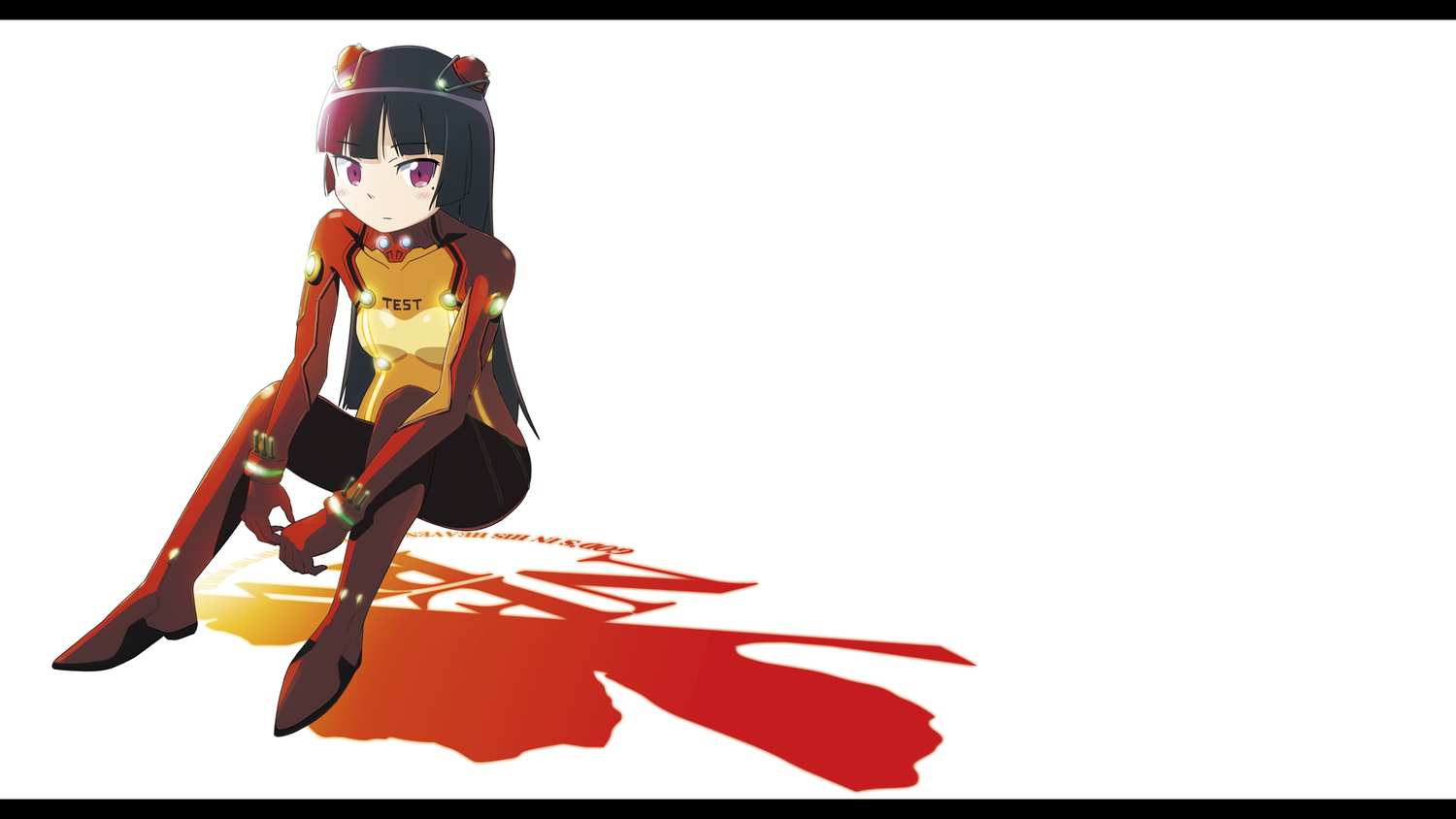 black_hair, bodysuit, cosplay, gokou_ruri, long_hair, neon_genesis_evangelion, ore_no_imouto_ga_konna_ni_kawaii_wake_ga_nai, red_eyes