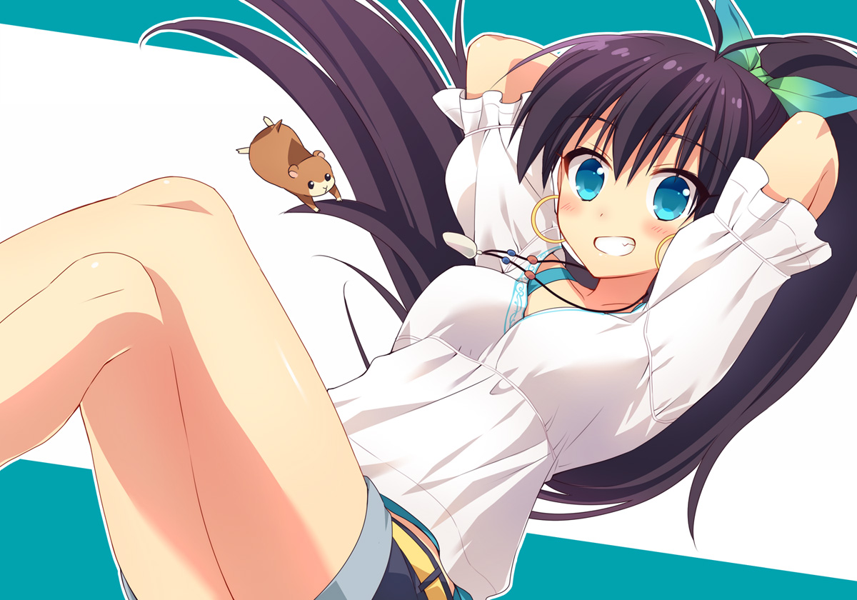 animal, blue_eyes, fuyuichi, ganaha_hibiki, idolmaster, long_hair, necklace