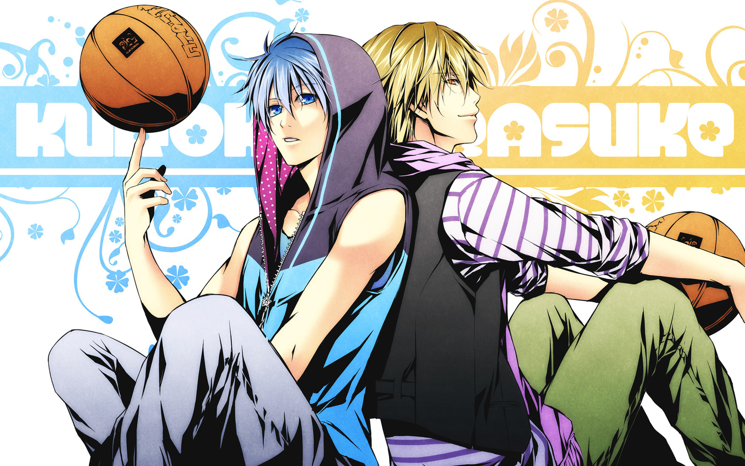 all_male, ball, basketball, kise_ryouta, kuroko_no_basket, kuroko_tetsuya, male, sport