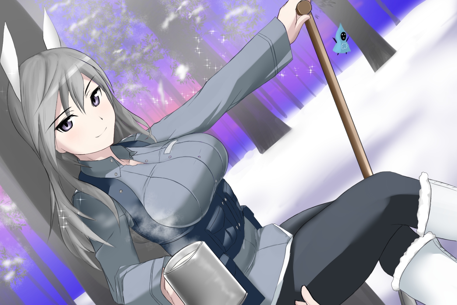 animal_ears, aurora_e_juutilainen, boots, long_hair, snow, strike_witches, tagme