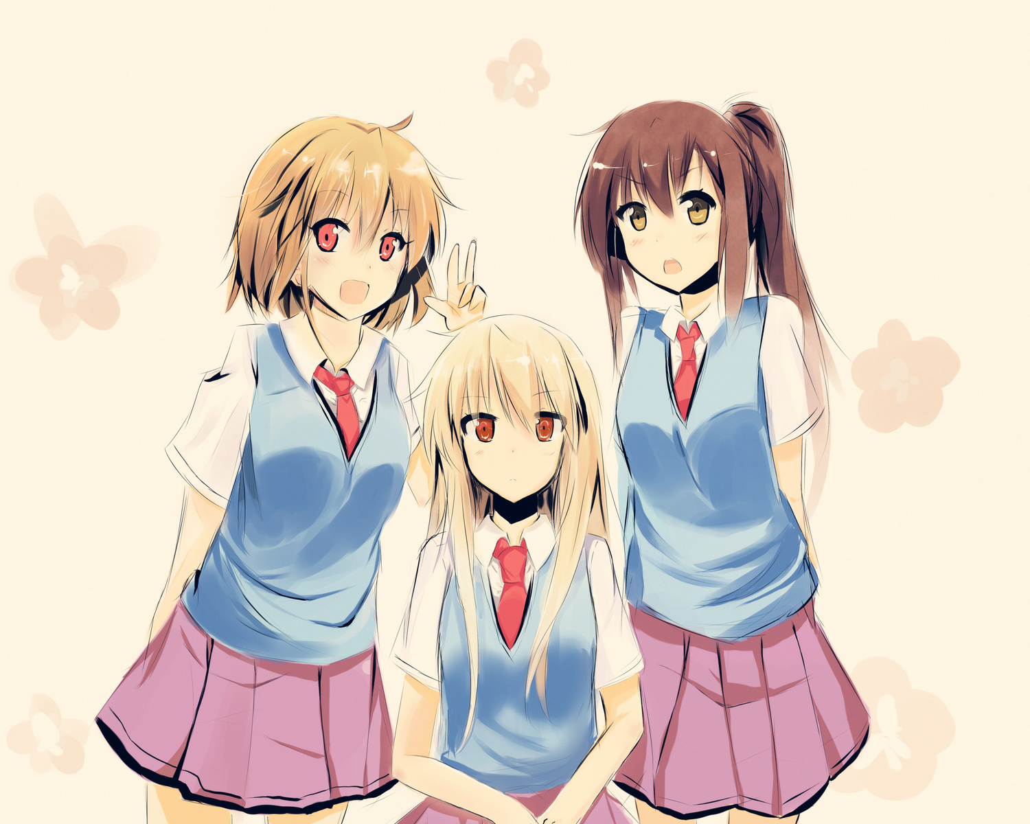 aoyama_nanami, jpeg_artifacts, kamiigusa_misaki, sakura-sou_no_pet_na_kanojo, school_uniform, shiina_mashiro, tagme_(artist)