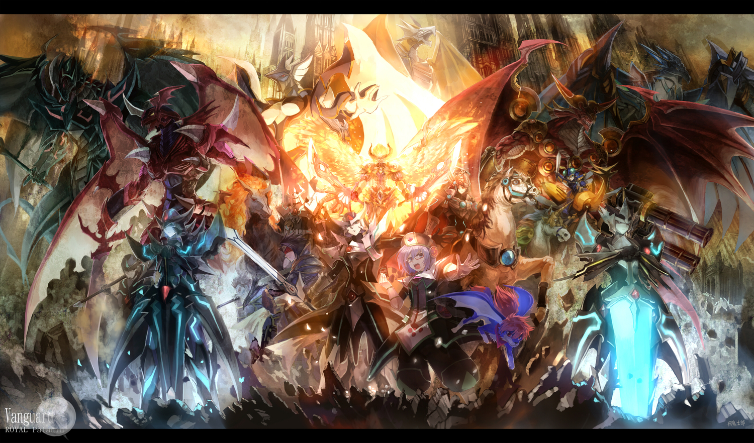 armor, cardfight!!_vanguard, dragon, sword, tagme, tagme_(character), ultimate_asuka, weapon, wings