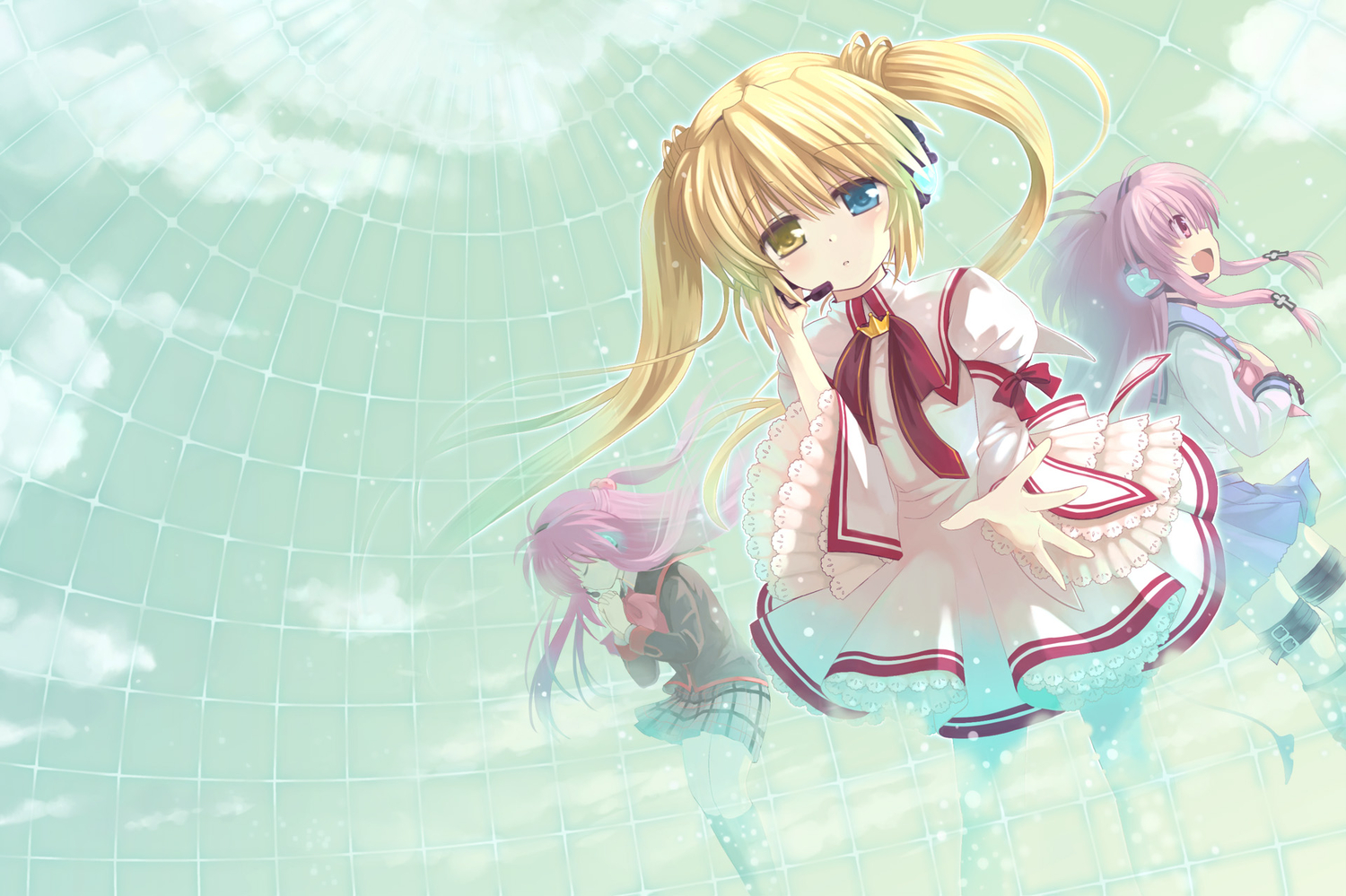 angel_beats!, bicolored_eyes, crossover, futaki_kanata, headphones, key, little_busters!, nakatsu_shizuru