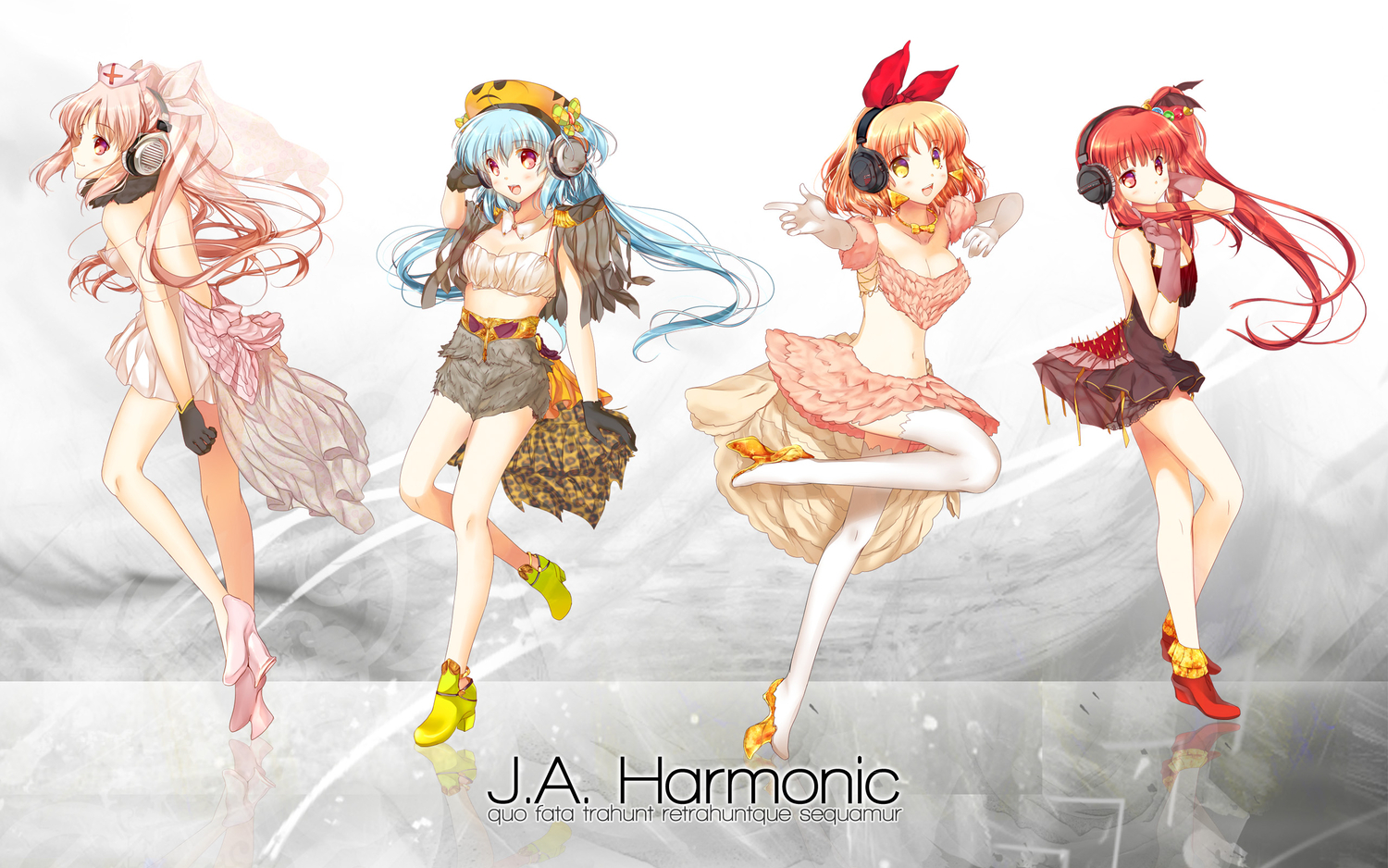 dress, headphones, heco_(mama), long_hair, original