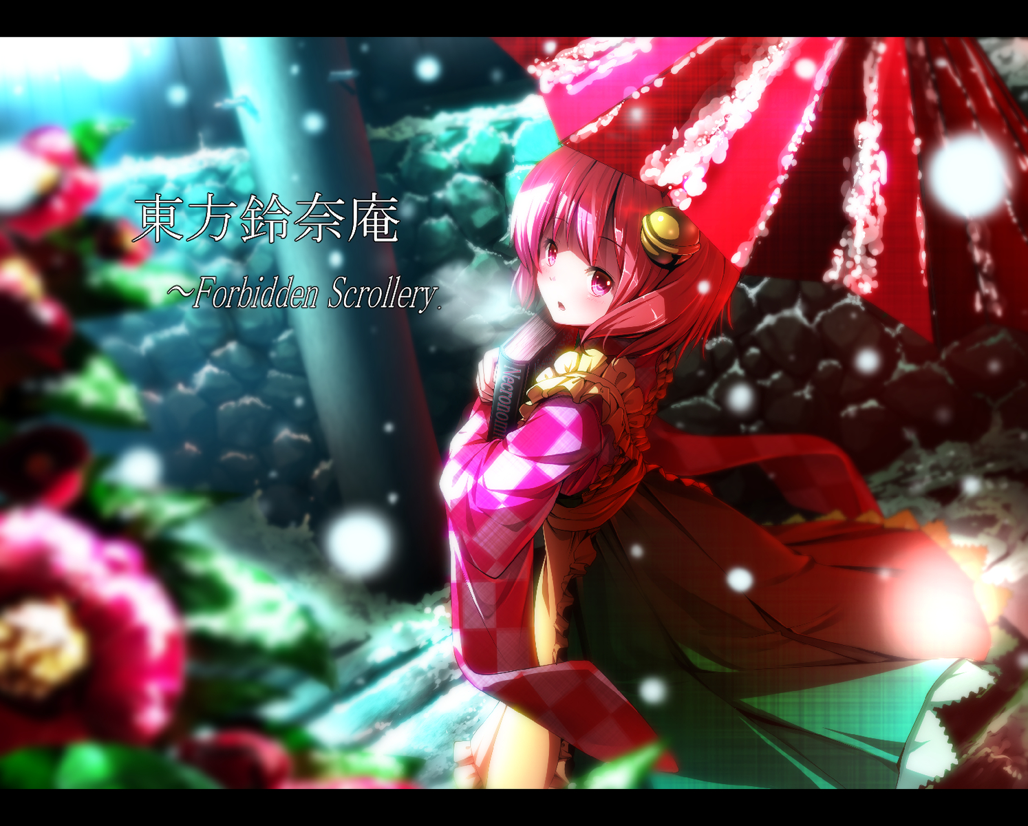 motoori_kosuzu, pink_eyes, pink_hair, ryosios, short_hair, touhou, umbrella
