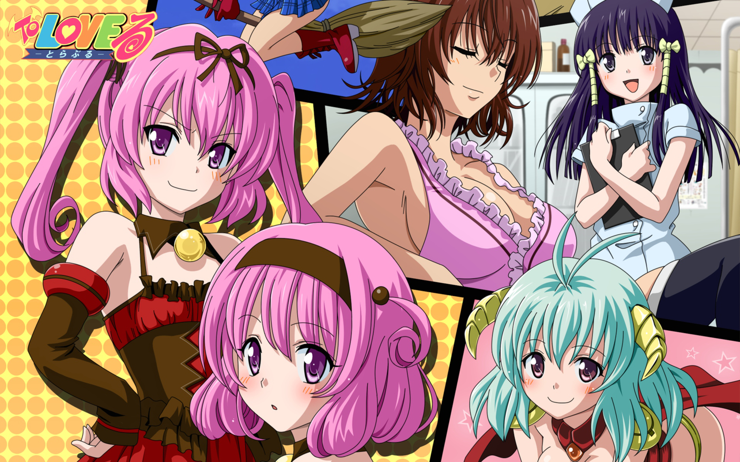 kirisaki_kyouko, mikado_ryouko, momo_velia_deviluke, nana_asta_deviluke, run_elsie_jewelria, to_love_ru