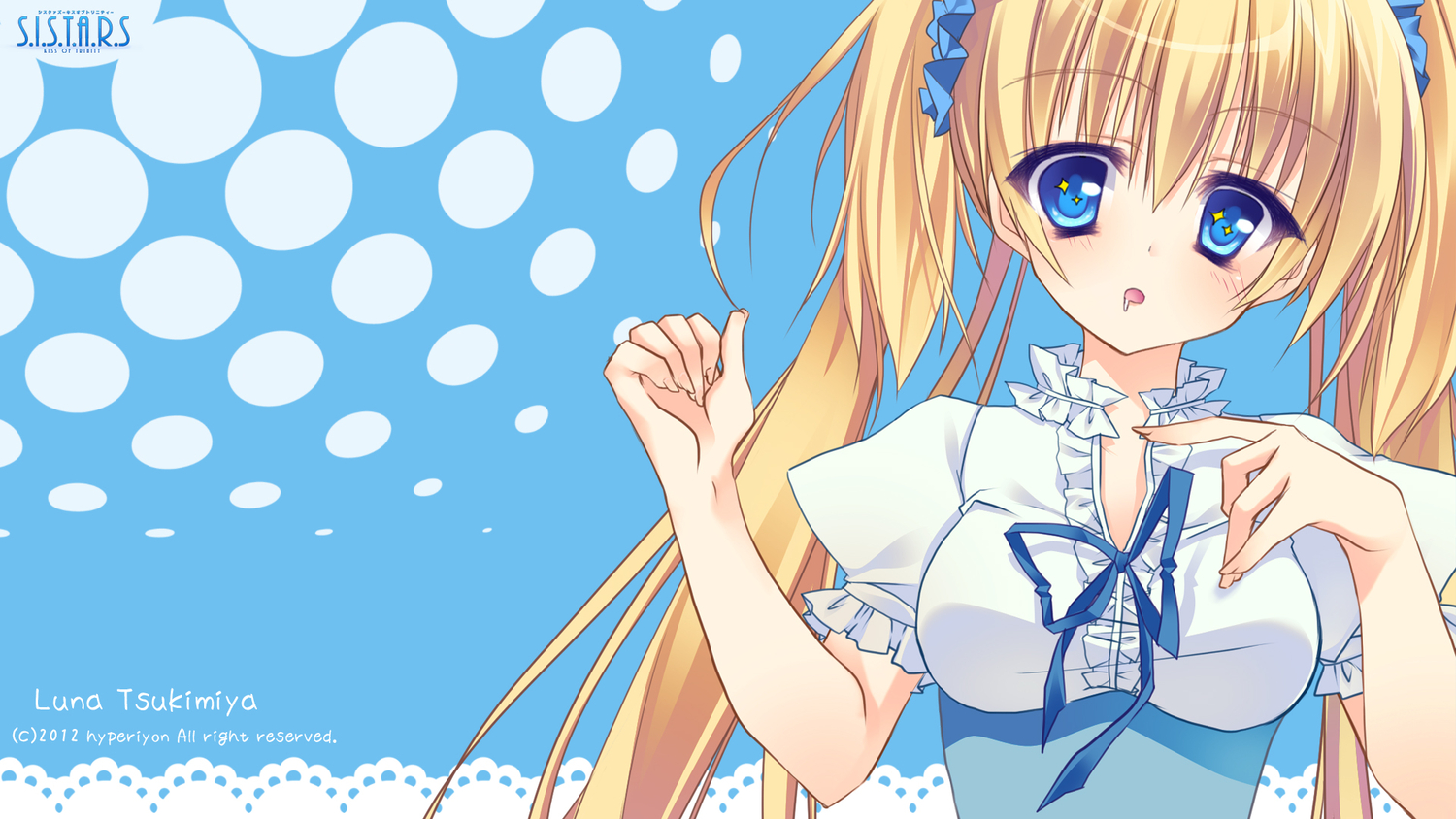 blonde_hair, blue_eyes, hyperiyon, long_hair, matsumiya_kiseri, sistars, tsukimiya_luna, twintails