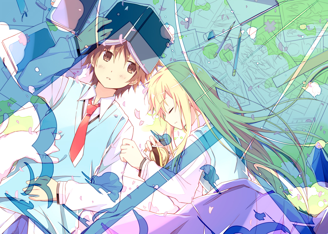 animal, book, cat, kanda_sorata, kinoshita_neko, male, sakura-sou_no_pet_na_kanojo, shiina_mashiro, sleeping, tagme, tie