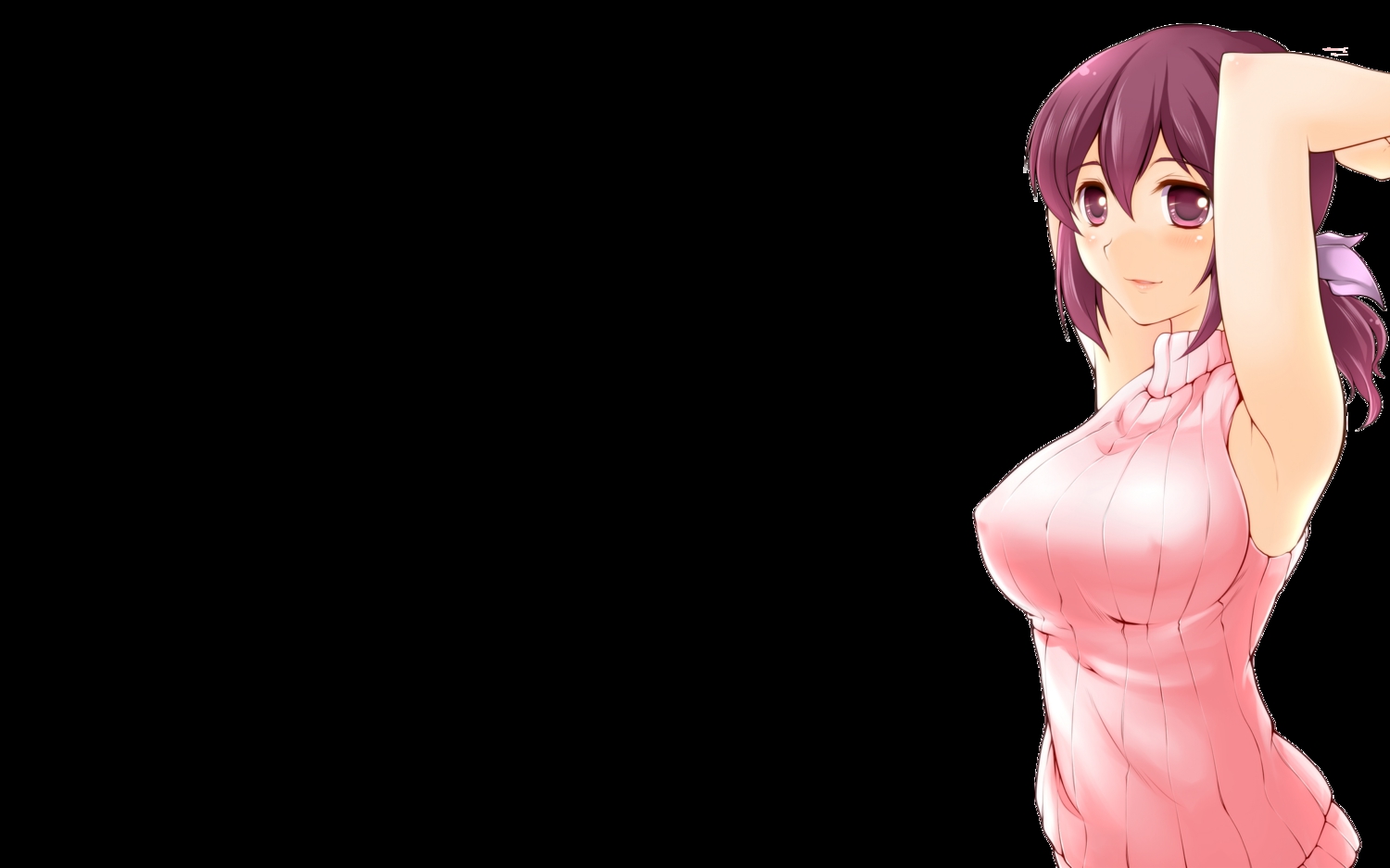 erect_nipples, hoshizora_ikuyo, precure, purple_eyes, purple_hair, smile_precure!, third-party_edit, transparent
