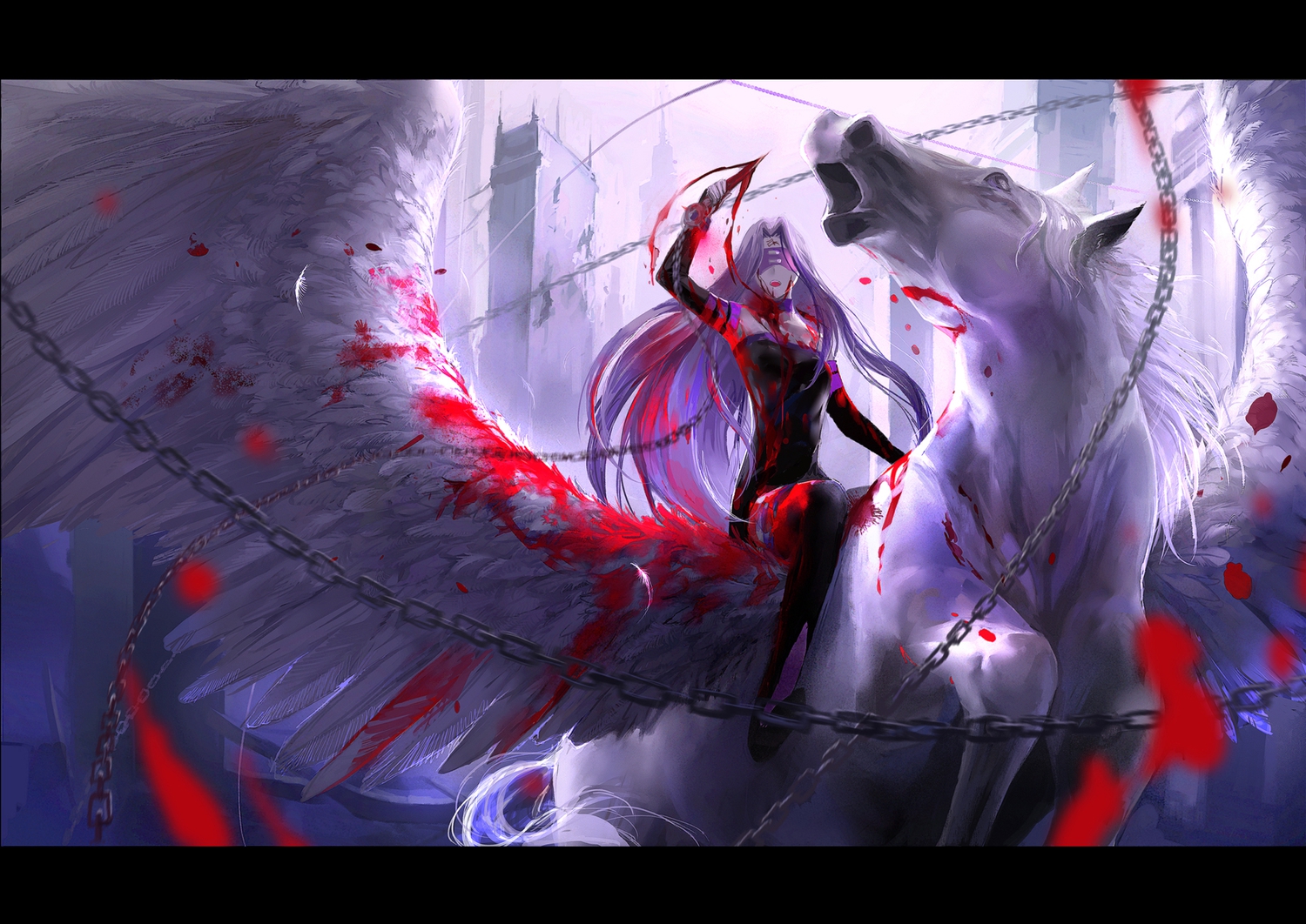 animal, blood, fate_(series), fate/stay_night, horse, kzcjimmy, pegasus, rider