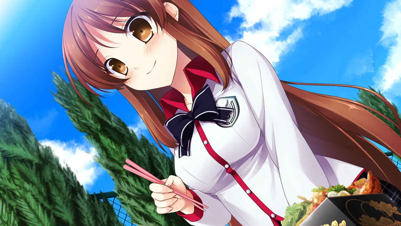 chuning_lover, clouds, game_cg, hyoudou_jun, koso, school_uniform, sky, sugar_house