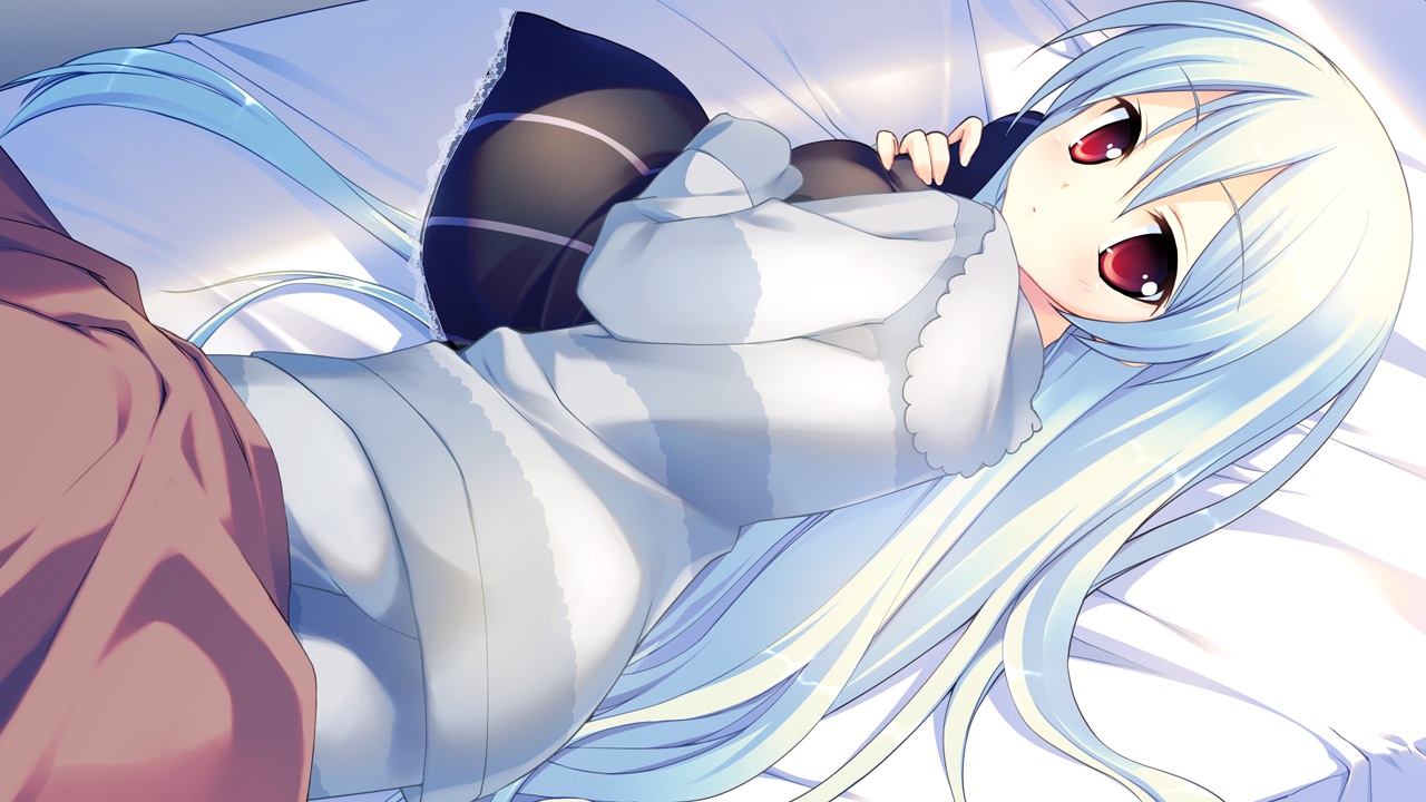 aete_mushisuru_kimi_to_no_mirai_~relay_broadcast~, alcot, bed, game_cg, red_eyes, sawatari_nanagi, takoyaki_(roast)