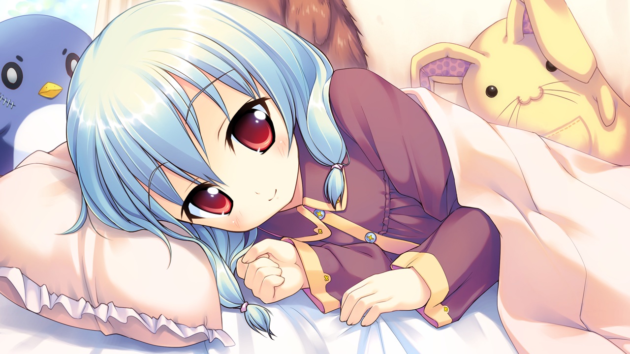 aete_mushisuru_kimi_to_no_mirai_~relay_broadcast~, alcot, bed, game_cg, red_eyes, sawatari_nanagi, tagme_(artist)