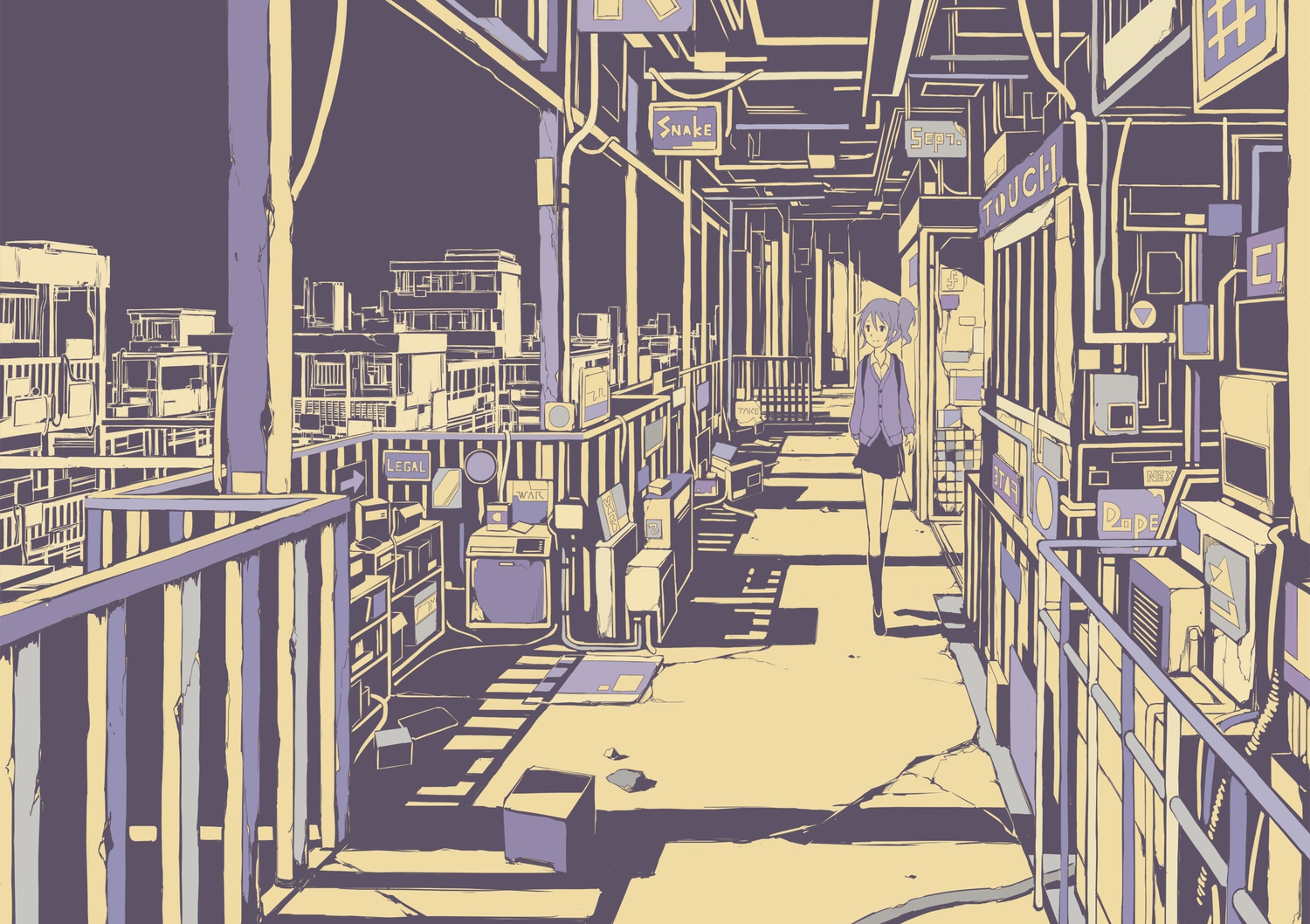 hebitsukai, original, polychromatic, scenic
