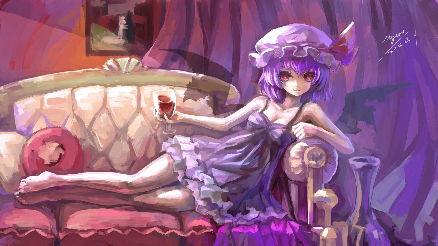 couch, myero, remilia_scarlet, touhou, vampire