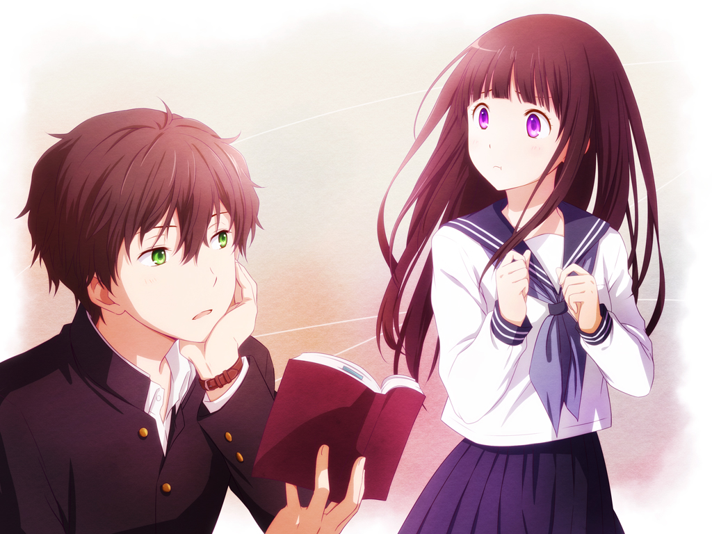arya_(artist), chitanda_eru, hyouka, male, oreki_houtarou