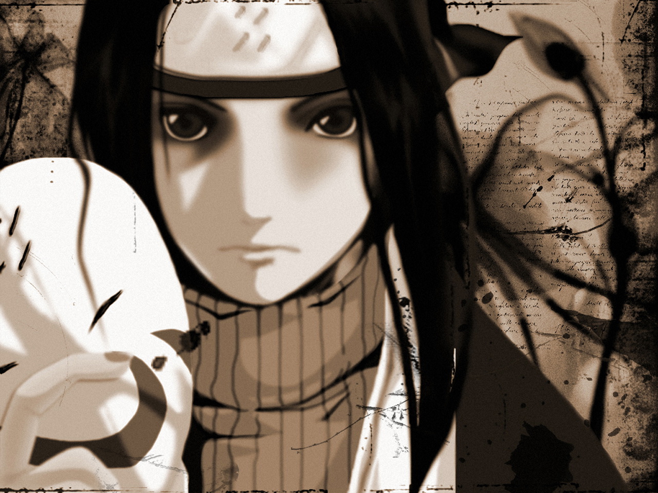 all_male, haku_(naruto), male, monochrome, naruto