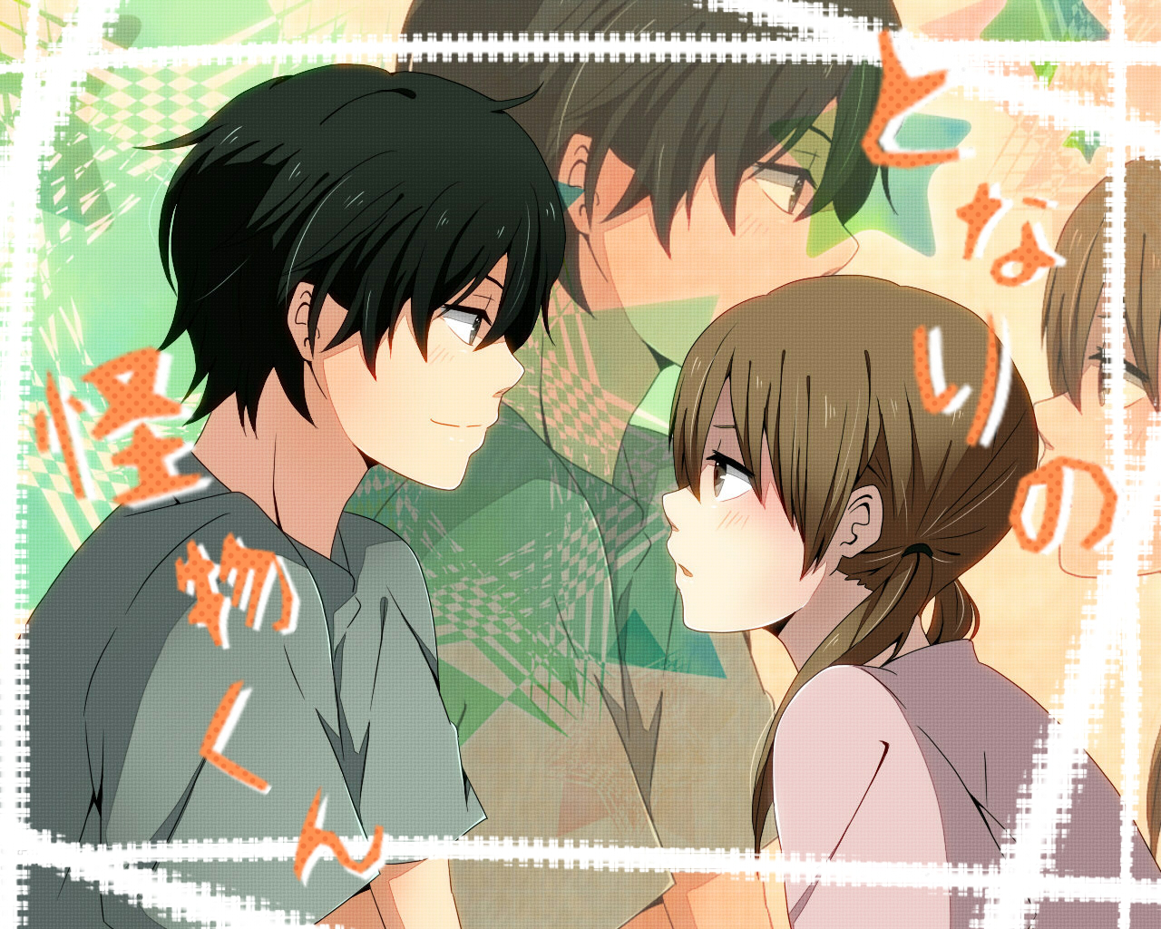 black_hair, blush, brown_hair, jpeg_artifacts, mizutani_shizuku, tonari_no_kaibutsu-kun