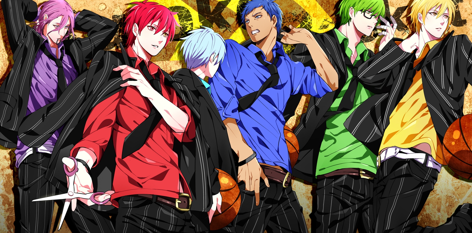 akashi_seijuurou, all_male, aomine_daiki, bicolored_eyes, blonde_hair, blue_eyes, blue_hair, glasses