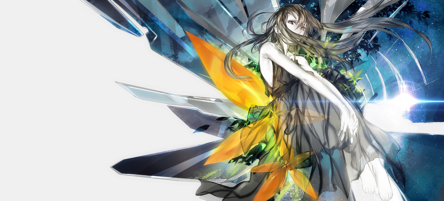 dress, flowers, kazune_(baumkuchen), original