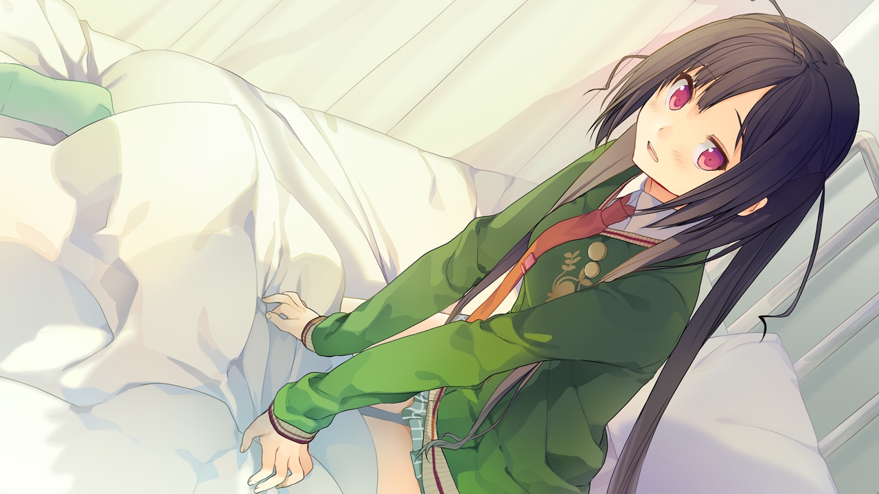 akinashi_yuu, bed, fairys, game_cg, ima_sugu_onii-chan_ni_imouto_da_tte_iitai!, nanase_matsuri, school_uniform