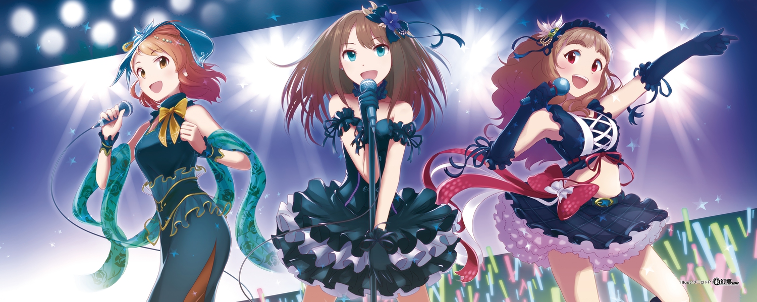 dani-ikapi, houjou_karen, idolmaster, idolmaster_cinderella_girls, kamiya_nao, microphone, shibuya_rin