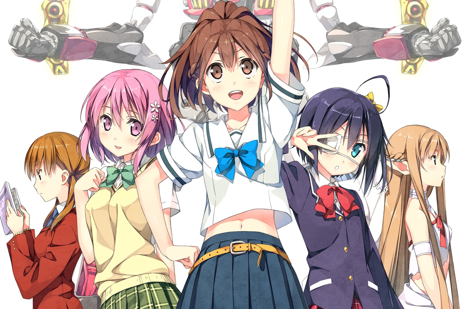 chuunibyou_demo_koi_ga_shitai!, crossover, jpeg_artifacts, kantoku, mizutani_shizuku, momo_velia_deviluke, robotics;notes, scan, senomiya_akiho, sousei_no_aquarion, sword_art_online, takanashi_rikka, to_love_ru, tonari_no_kaibutsu-kun, yuuki_asuna