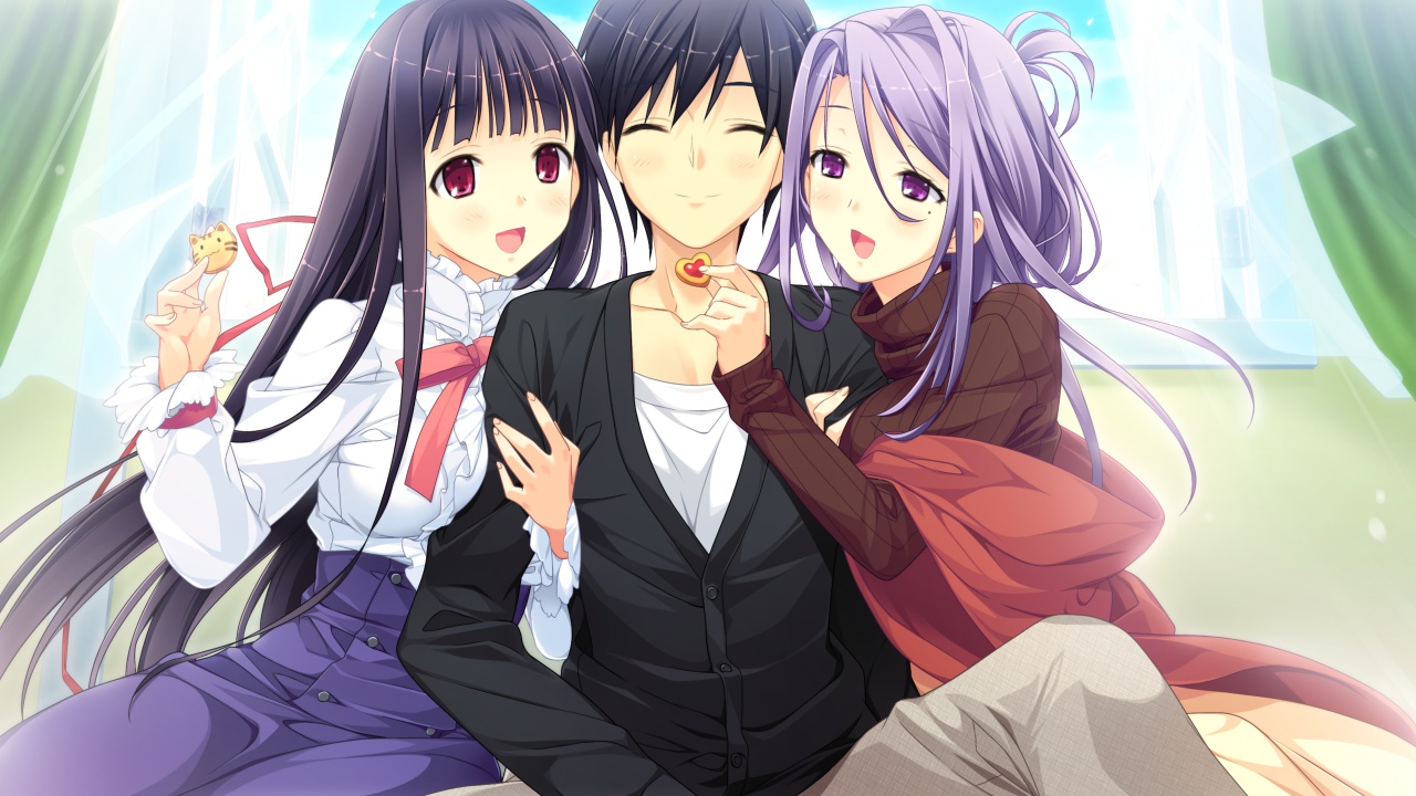 game_cg, kanojo_to_ore_to_koibito_to, kozumi_chikage, marui, matsugami_haruto, mihagino_ayano, pulltop