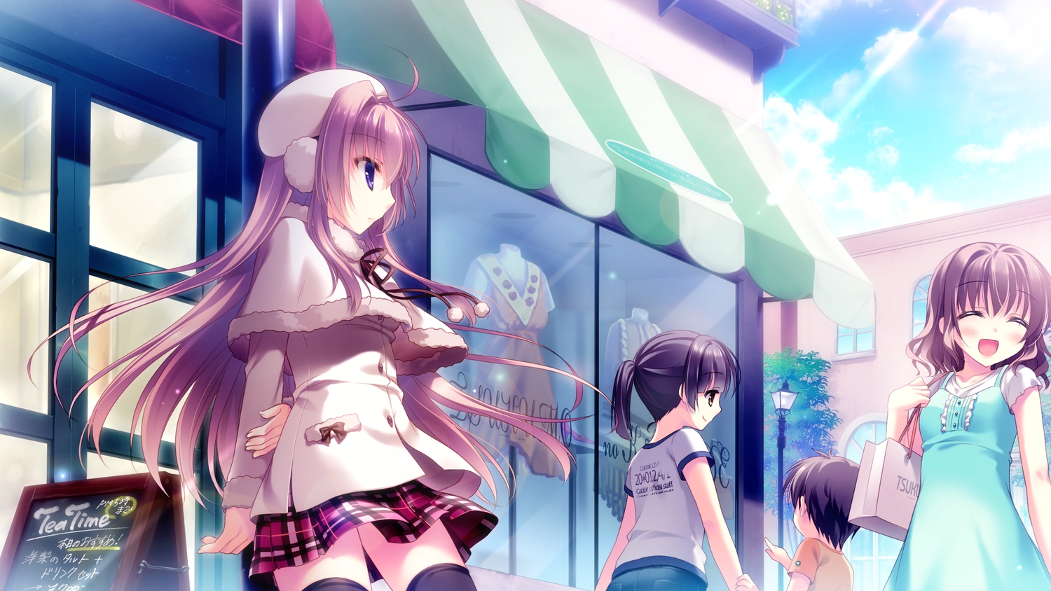 cabbit, game_cg, hat, kimi_e_okuru_sora_no_hana, matsuri_azuse, skirt, thighhighs, yukie