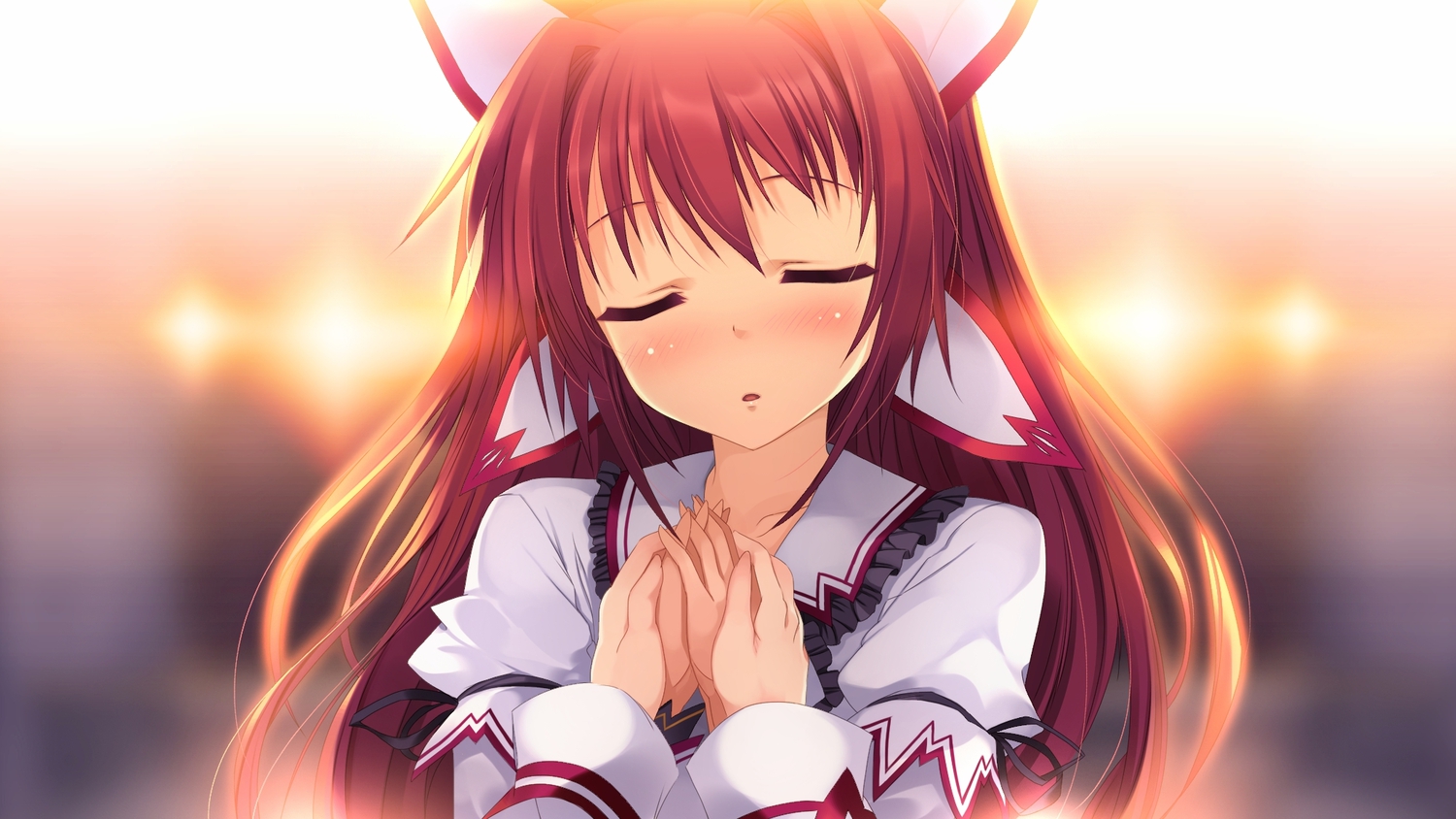 blush, eufonie, game_cg, koiken_otome, long_hair, red_hair, school_uniform, tateha, yasukuni_akane