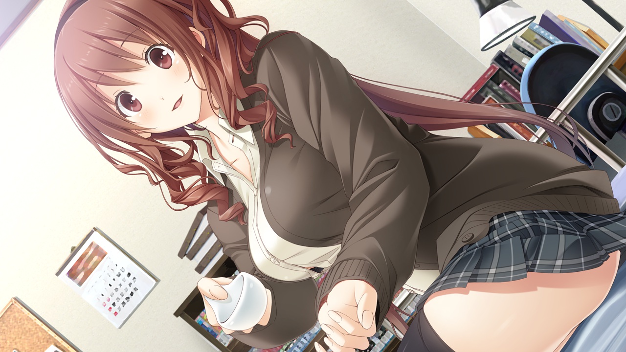 brown_hair, game_cg, giga, headband, kajiya_ayano, kiss_bell, long_hair, mikoto_akemi