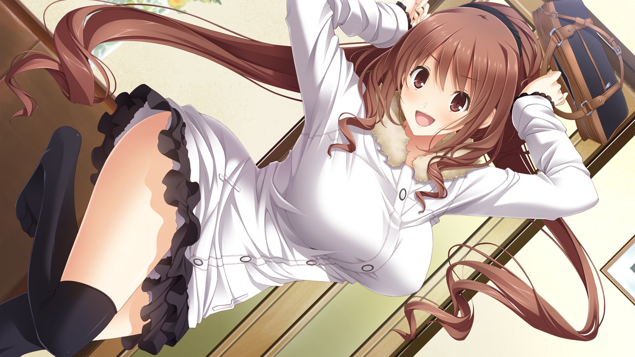 brown_hair, game_cg, giga, kajiya_ayano, kiss_bell, long_hair, mikoto_akemi