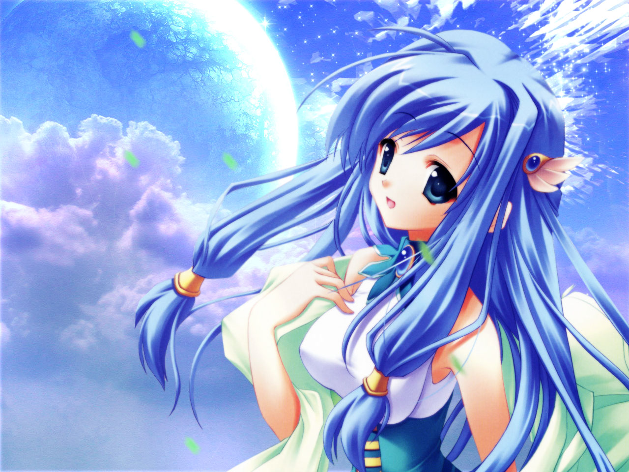 blue_eyes, blue_hair, majokko_a_la_mode, mireille_brilliant, sky, tagme
