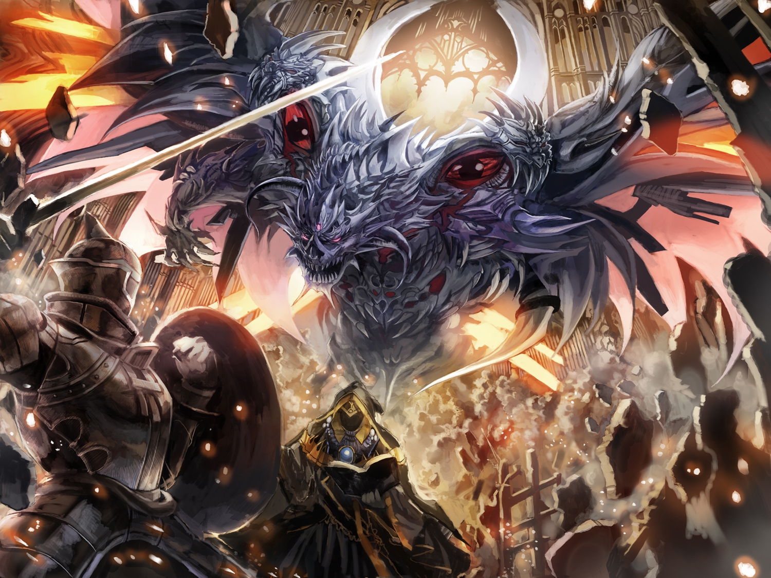 armor, demon, horns, original, sword, ultimate_asuka, weapon
