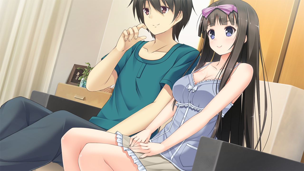 ano_ko_wa_ore_kara_hanarenai, breasts, cleavage, dress, game_cg, giga, kamishiro_aoi, nironiro