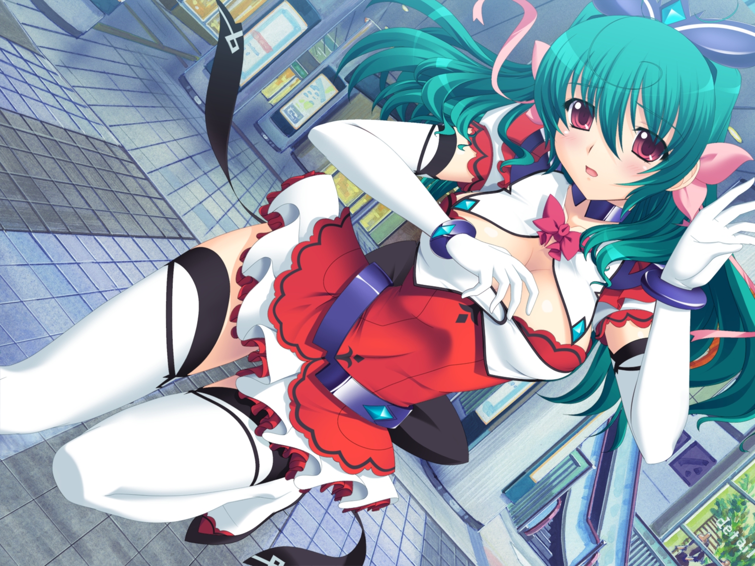 ayahime_kurumi, blush, game_cg, lemmtear_theta, mahou_senshi_lemmtear_knights, saitou_natsuki, triangle