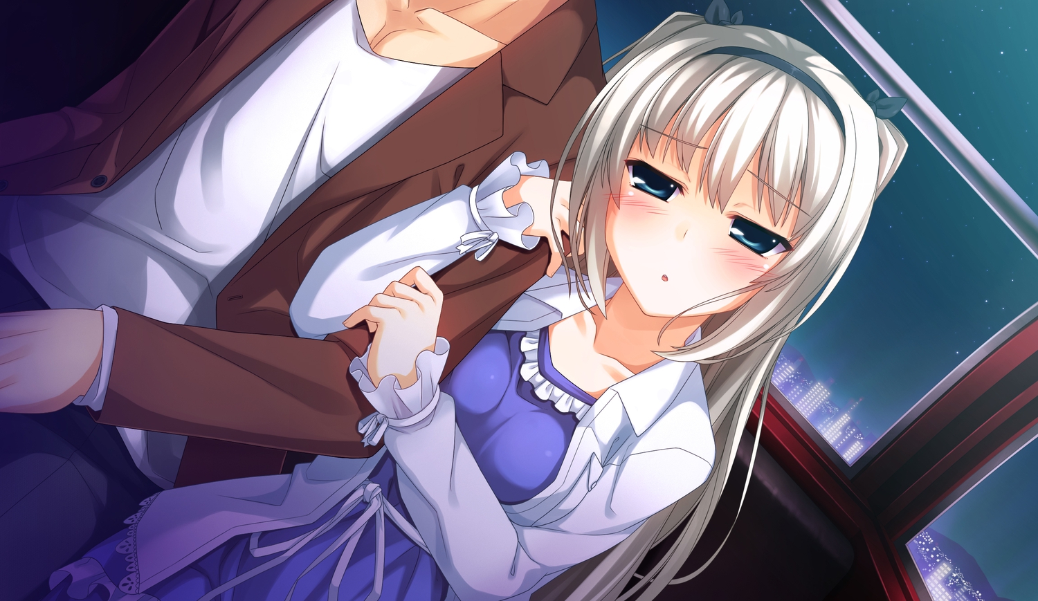 blush, game_cg, hajikano_shizuku, night, racer_(magnet), sinclient