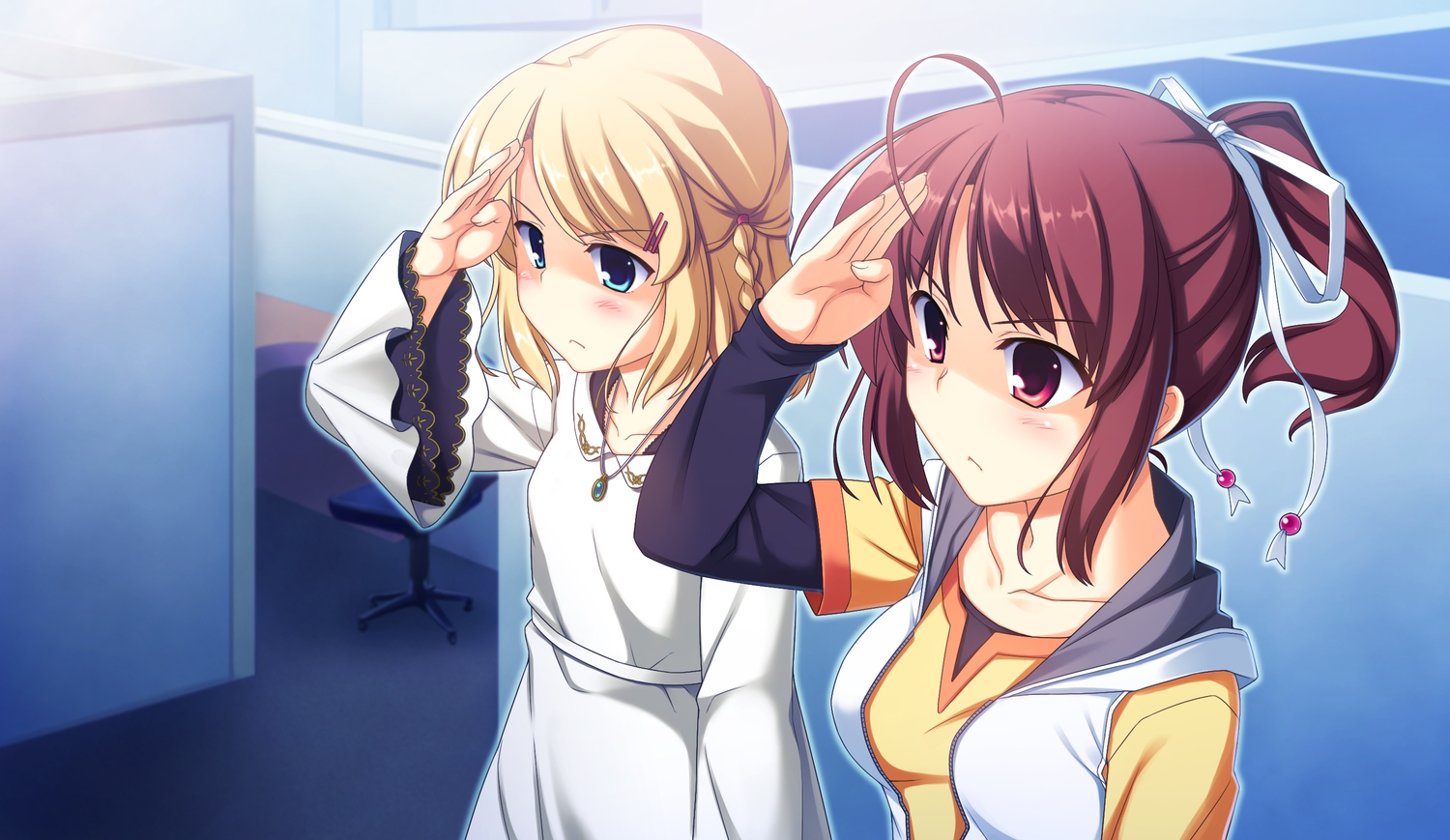 2girls, charlotte_cleveland, game_cg, racer_(magnet), sinclient, yanase_mai