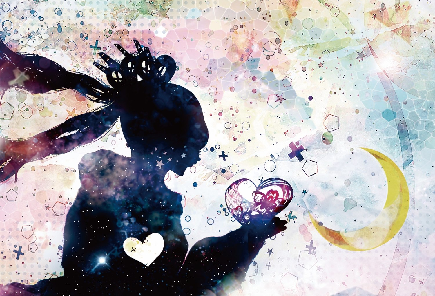 harada_miyuki, hatsune_miku, moon, silhouette, vocaloid
