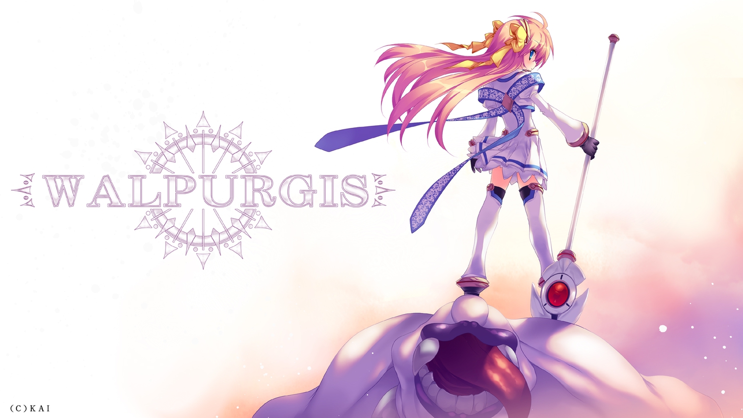 long_hair, shimesaba_kohada, thighhighs, walpurgis, weapon