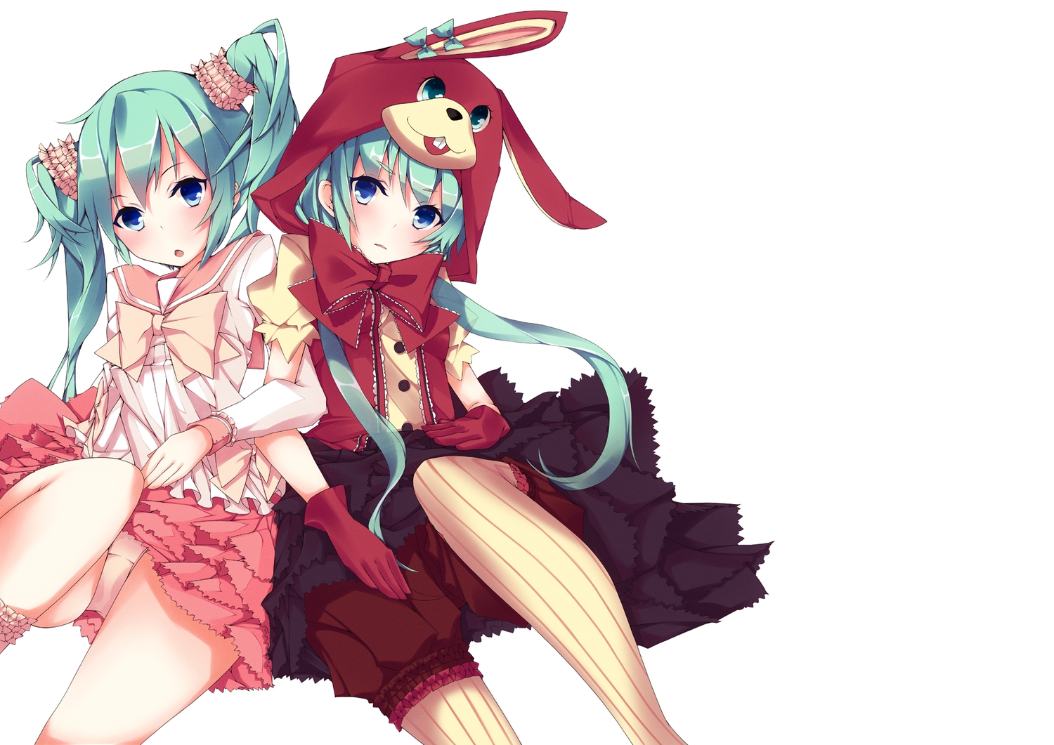animal_ears, aqua_hair, blue_eyes, bunny_ears, bunnygirl, hatsune_miku, lots_of_laugh_(vocaloid), natsuki_yuu, panties, underwear, vocaloid