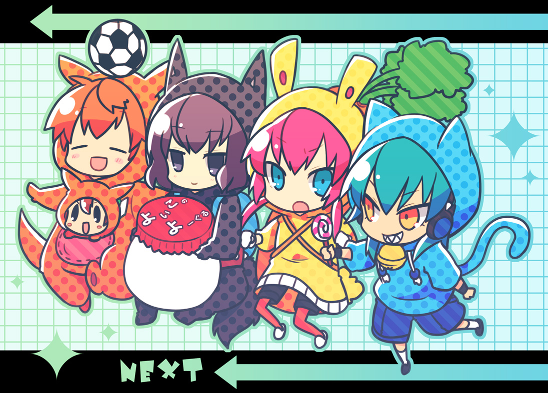 all_male, aqua_eyes, blue_eyes, chibi, inazuma_eleven_go, jpeg_artifacts, kariya_masaki, kirino_ranmaru
