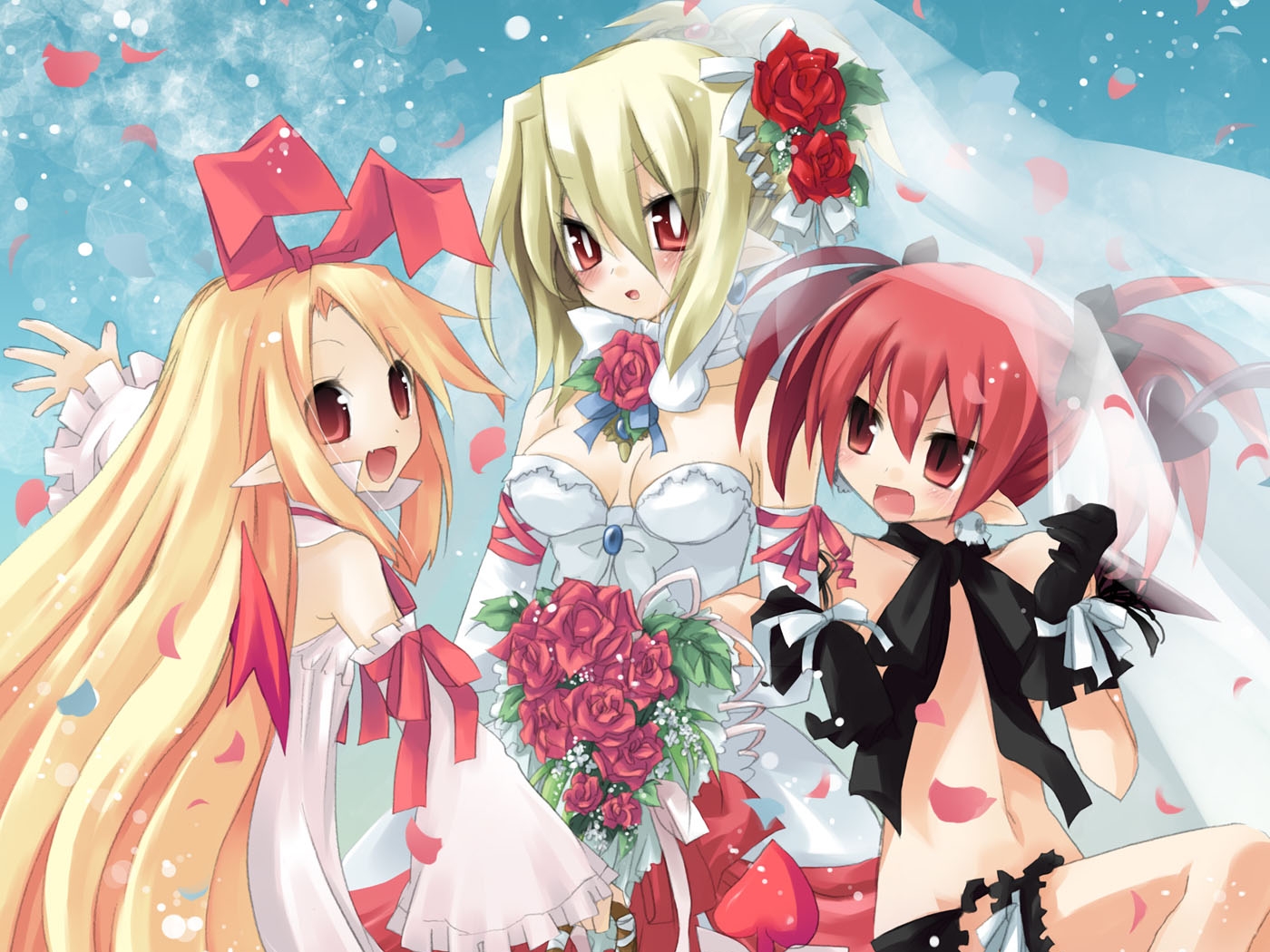 demon, disgaea, etna, flonne, pointed_ears, rozalin, succubus, tail