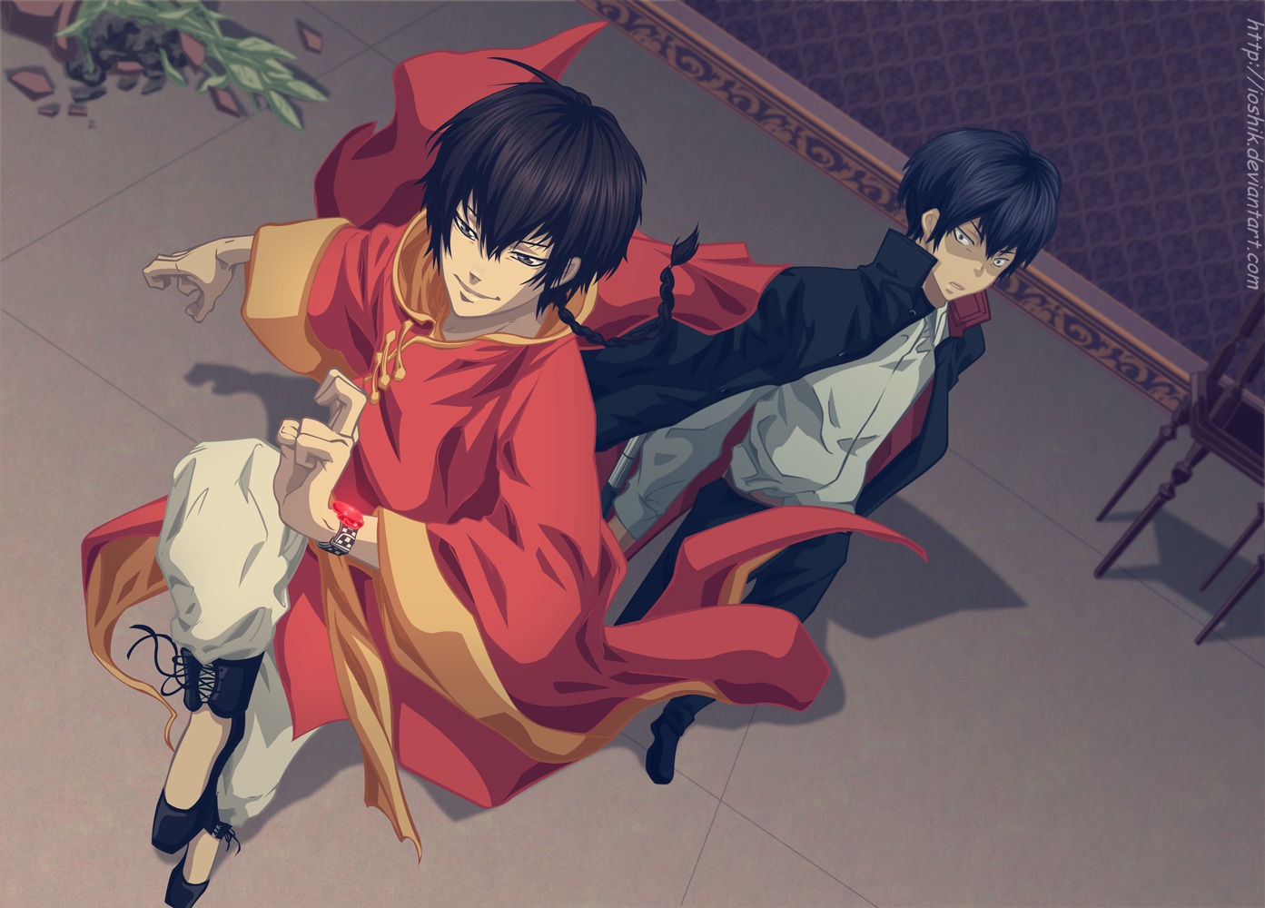 all_male, chinese_clothes, fon, hibari_kyouya, katekyou_hitman_reborn, male