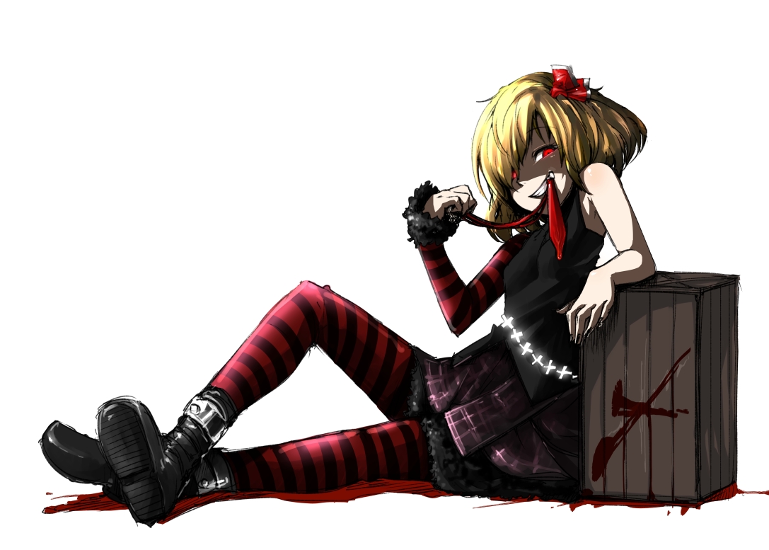 blonde_hair, harusame, red_eyes, rumia, touhou, white