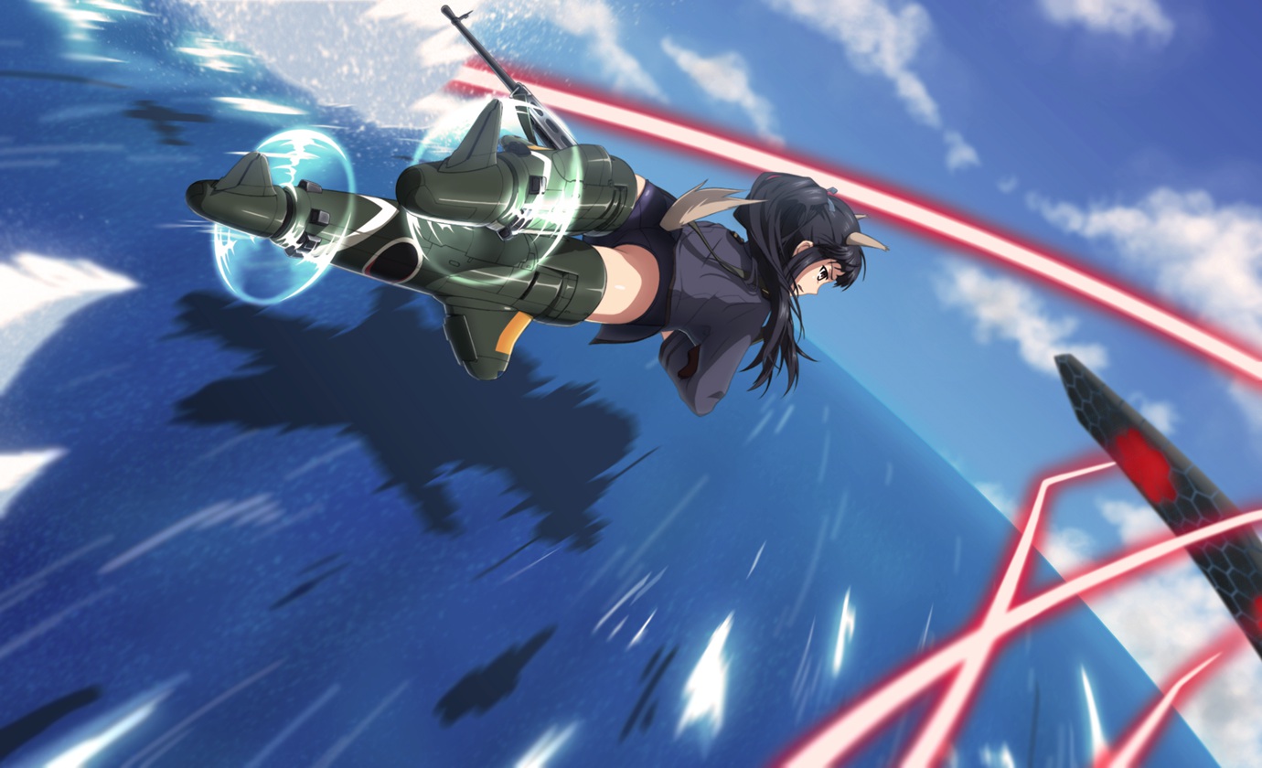 animal_ears, gun, hattori_shizuka, m-ya, strike_witches, tail, water, weapon