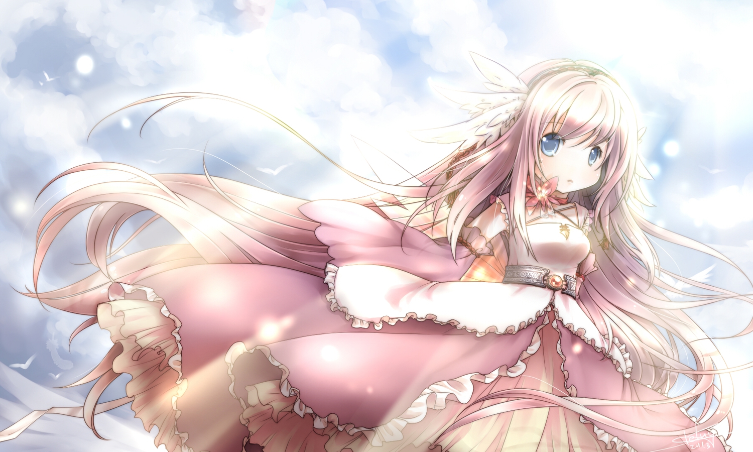 blue_eyes, dress, keluy, original