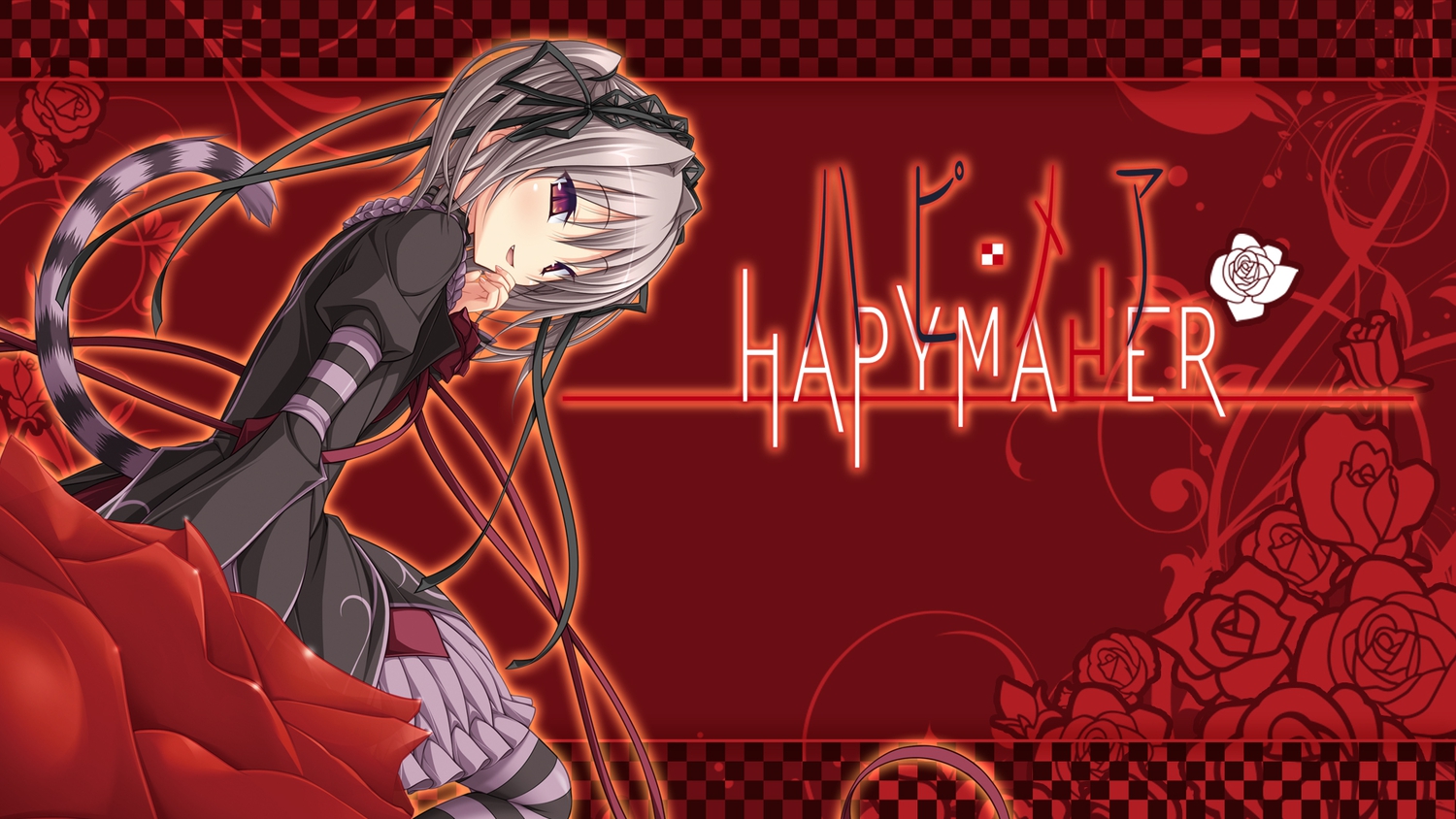 dress, flowers, hapymaher, koku, naitou_maia, purple_software, red, tail