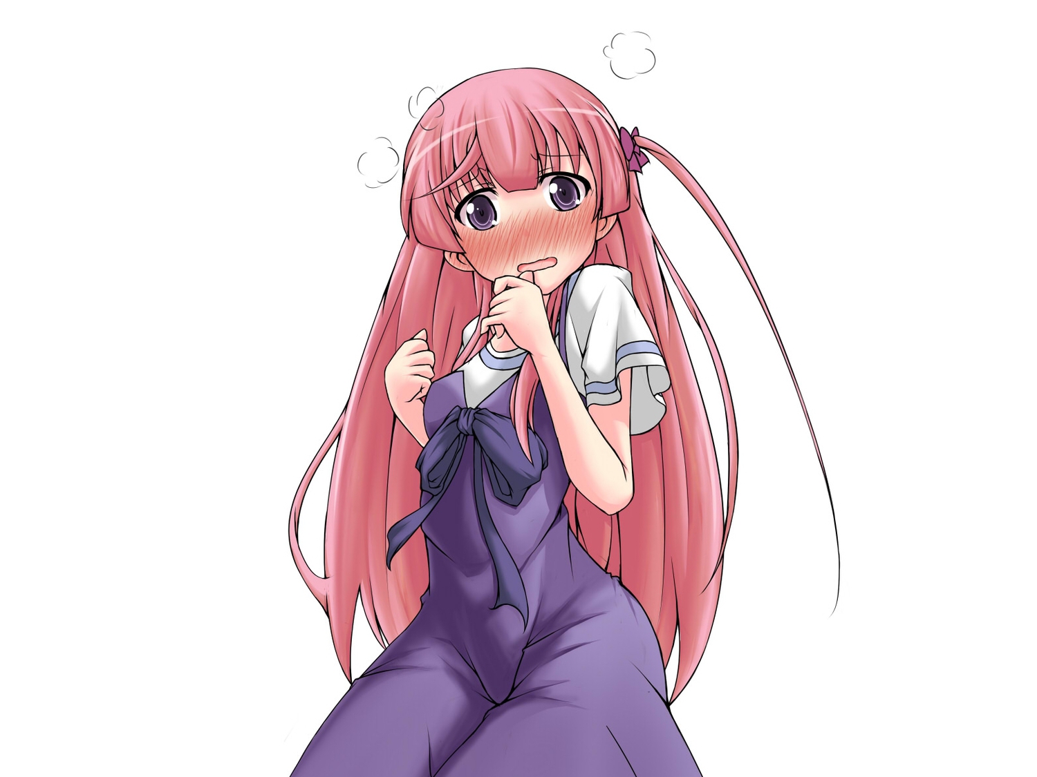 blush, fuyuumi_ai, long_hair, ore_no_kanojo_to_osananajimi_ga_shuraba_sugiru, pink_hair, white
