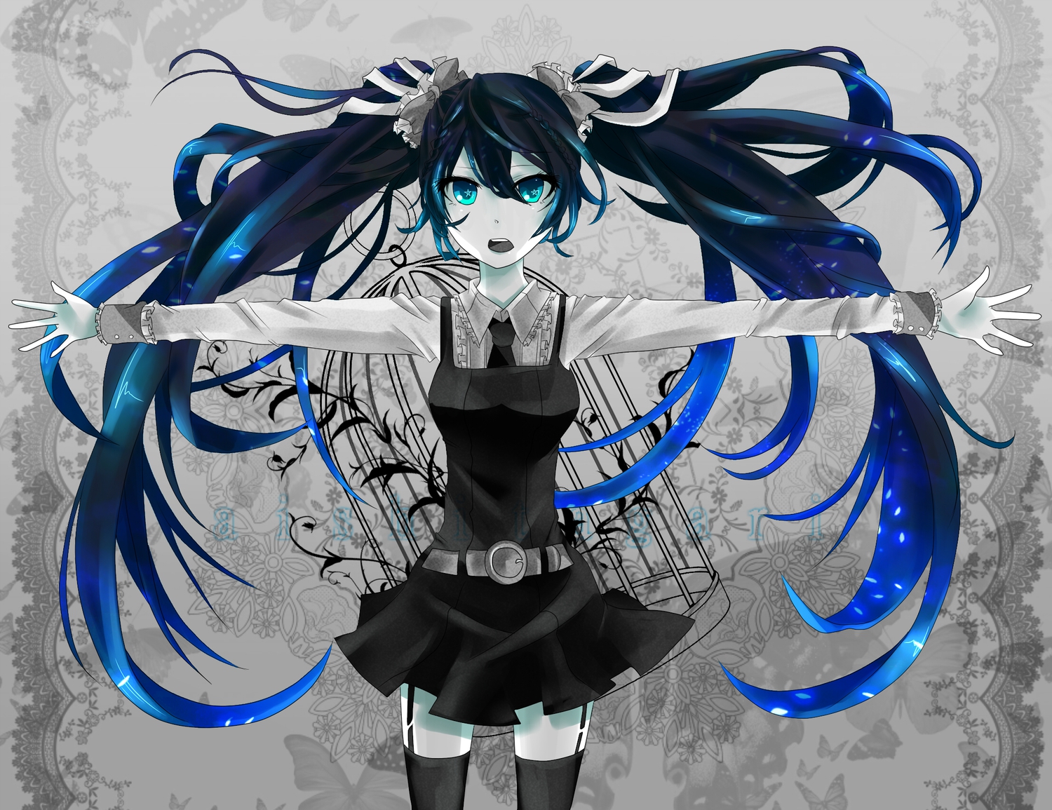 blue_hair, garter_belt, hatsune_miku, long_hair, suzuya_(appon65122), twintails, vocaloid